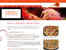 Tablet Screenshot of lorenzospizza.com